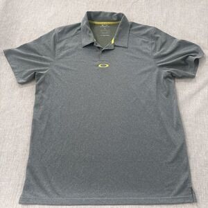 Oakley Polo Shirt Men's Large Short Sleeve Hydrolix Oregon Duck U‎ Of O Football